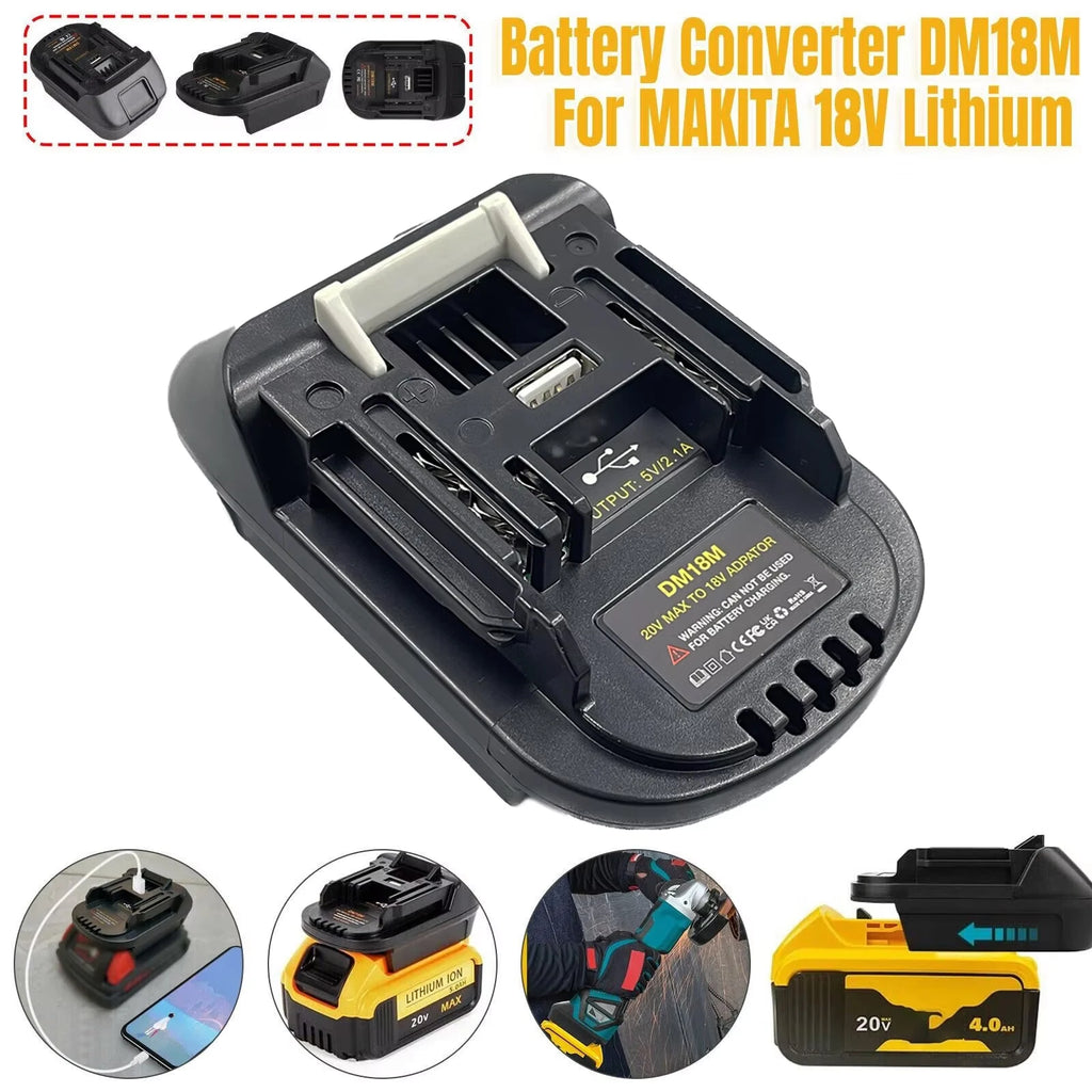 DM18M Battery Adapter for Makita 18V Tools Convert for Dewal
