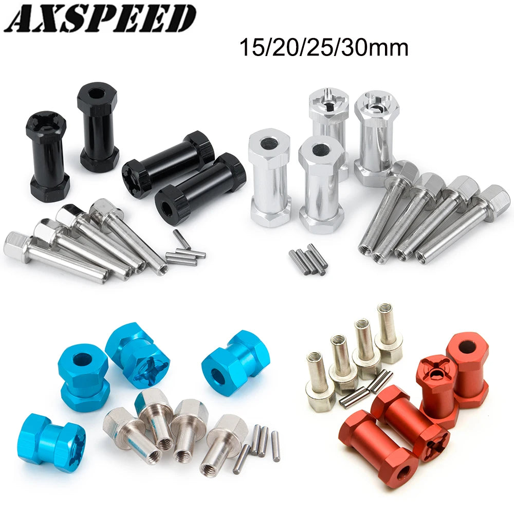 AXSPEED 4PCS 12mm Hex Wheel Hub Adapter Extended Drive Combi