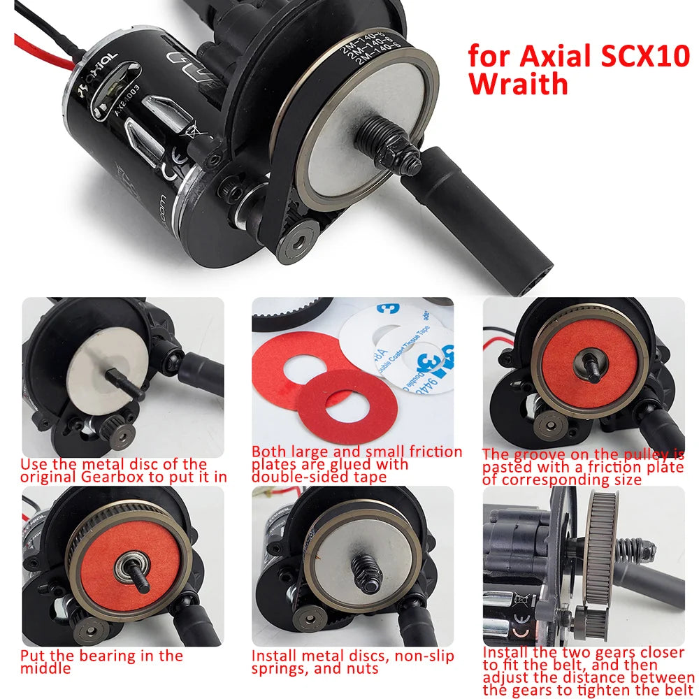 AXSPEED Belt Drive Transmission Gears System for 1/10 RC Cra