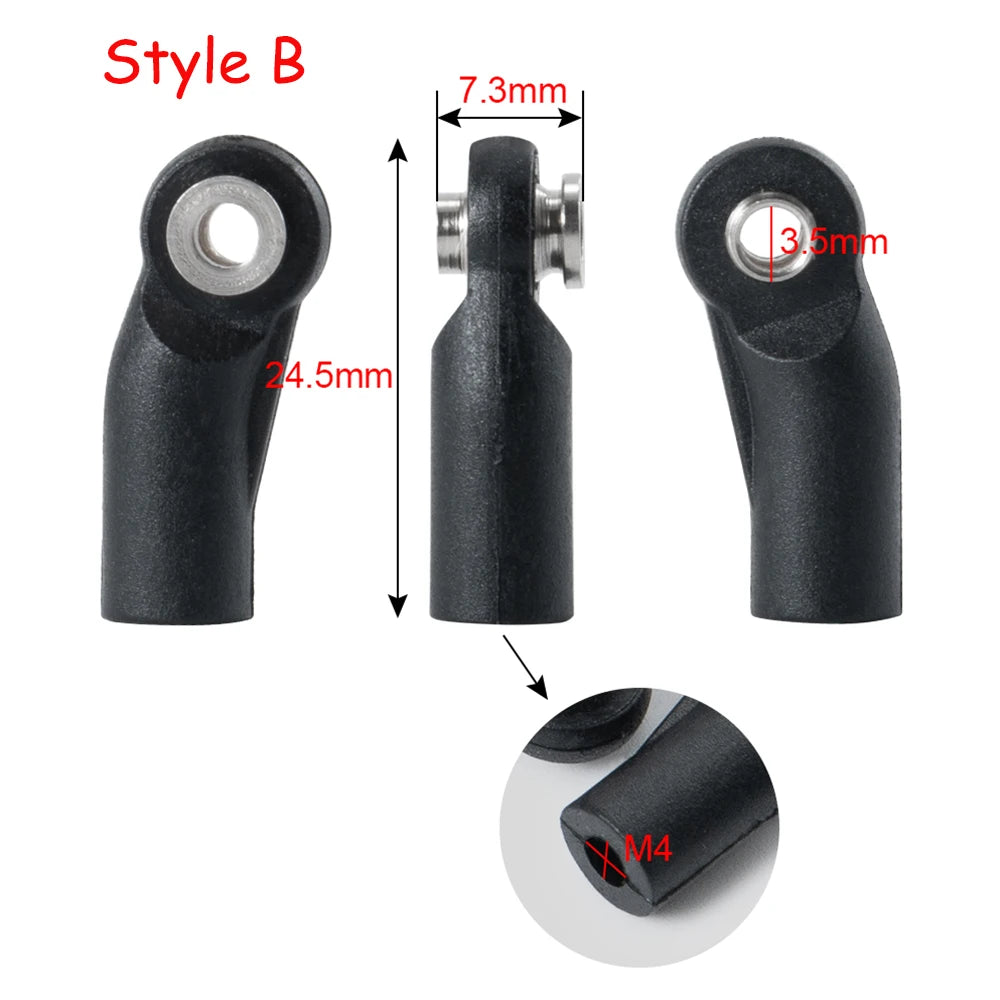 AXSPEED 10Pcs Plastic M4 Rod Ends Link Balls Head Linkage Jo