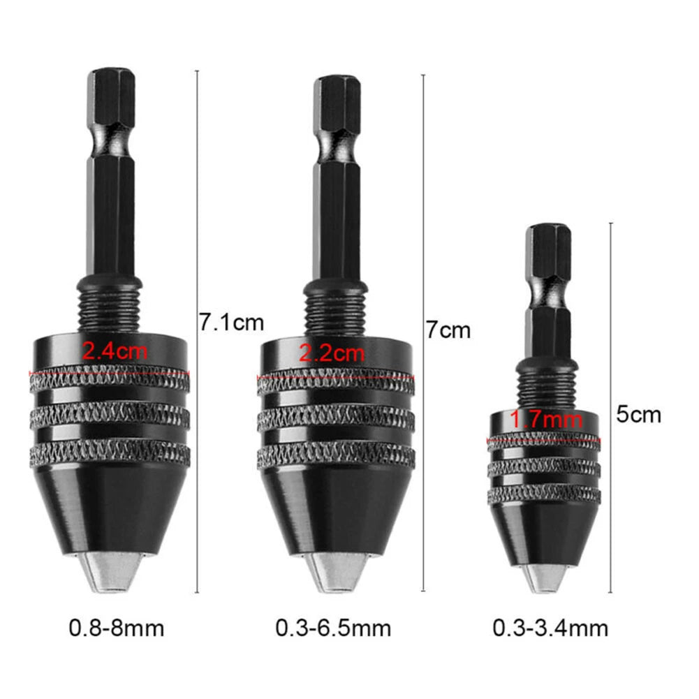 Mini Keyless Drill Chuck 0.3-8mm Self-Tighten Electric Drill