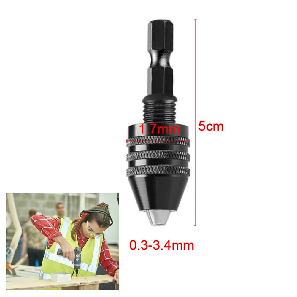 Mini Keyless Drill Chuck 0.3-8mm Self-Tighten Electric Drill