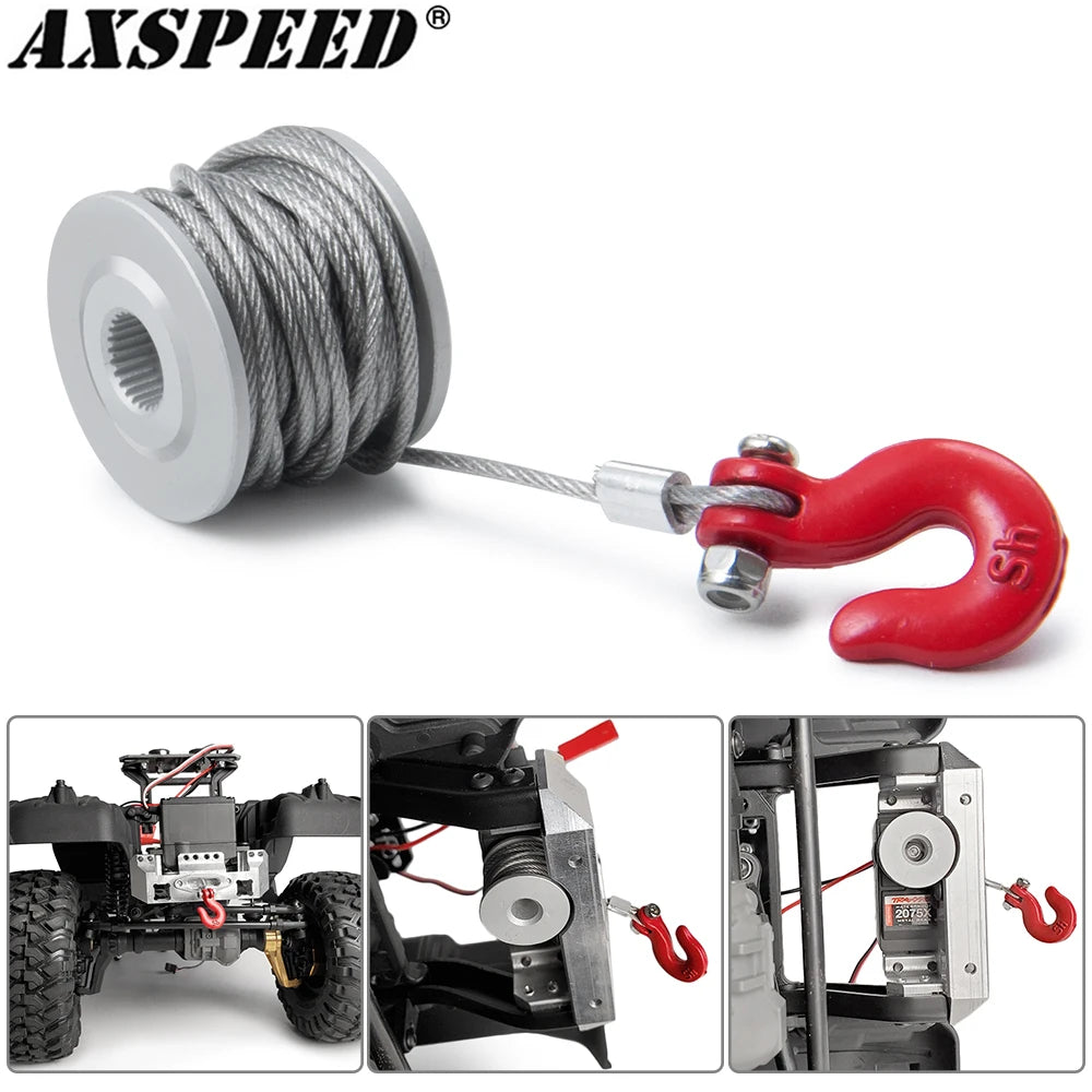 AXSPEED 25T Steering Gear Servo Winch Wheel Drum Wires Trail
