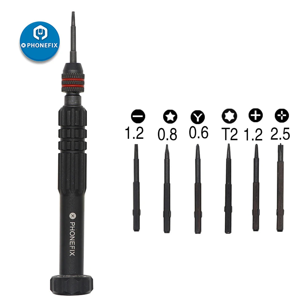 6 in 1 Screwdriver Set Phillips Slotted Y0.6 Precision Bits 