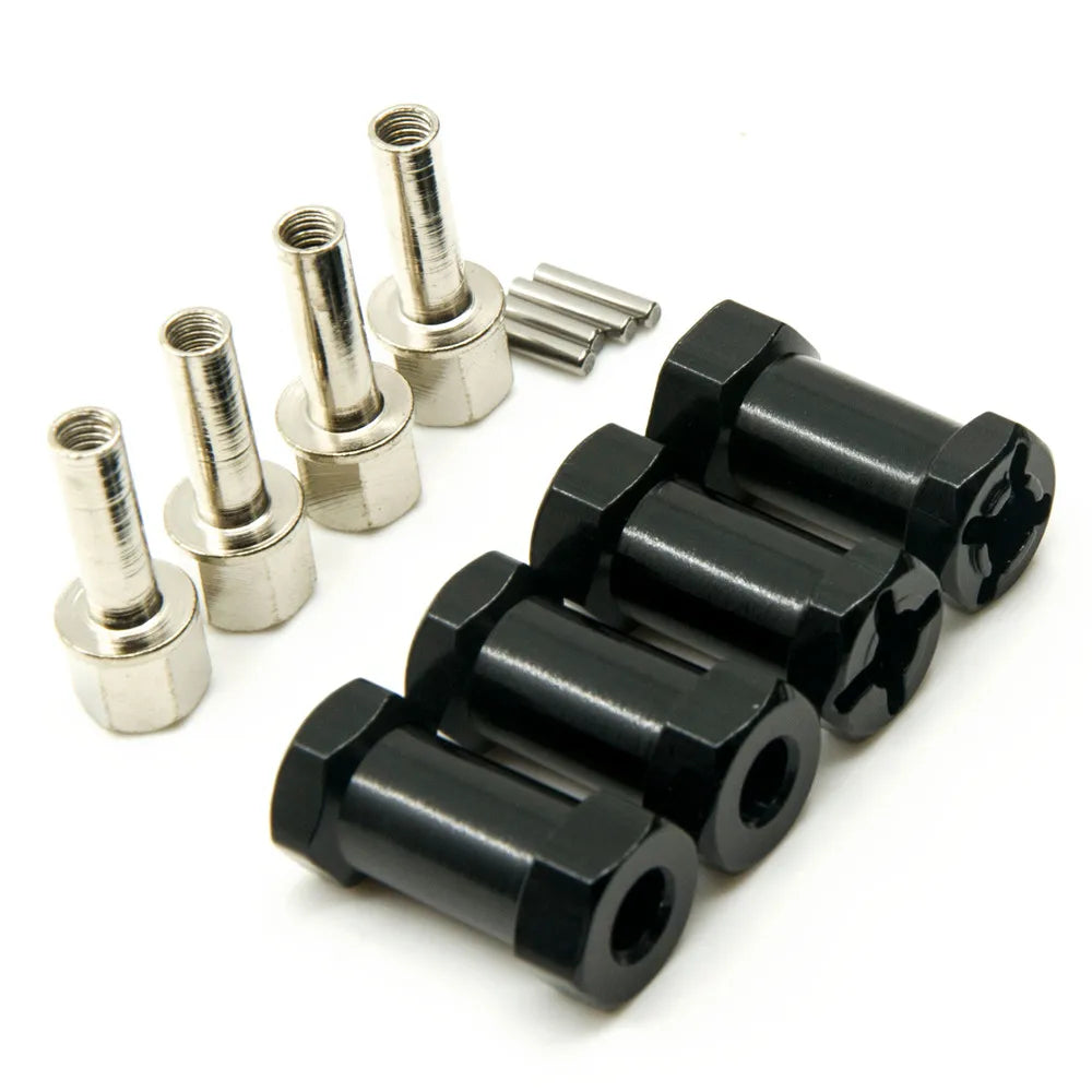 AXSPEED 4PCS 12mm Hex Wheel Hub Adapter Extended Drive Combiner 15/20/25/30mm for 1/10 RC Crawler Axial SCX10 TRX4 TRX6 Parts