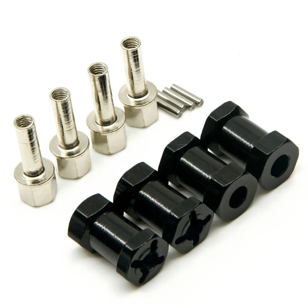 AXSPEED 4PCS 12mm Hex Wheel Hub Adapter Extended Drive Combiner 15/20/25/30mm for 1/10 RC Crawler Axial SCX10 TRX4 TRX6 Parts