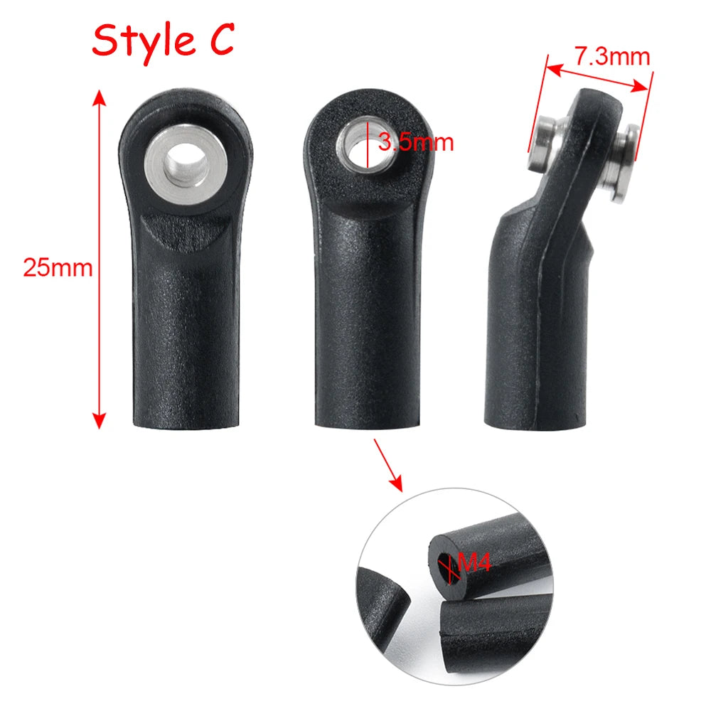 AXSPEED 10Pcs Plastic M4 Rod Ends Link Balls Head Linkage Jo