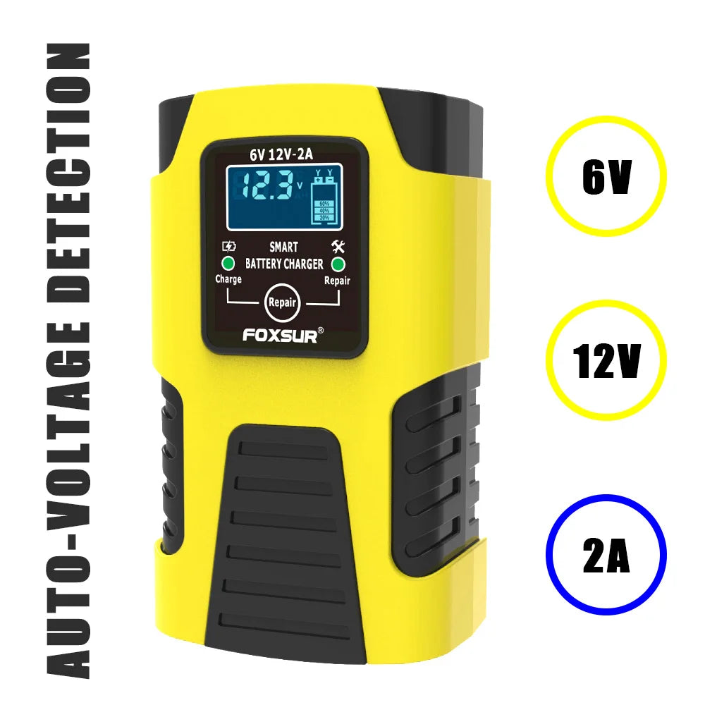 12V 2A Car Battery Charger EU Plug Tester Automatic Smart Di