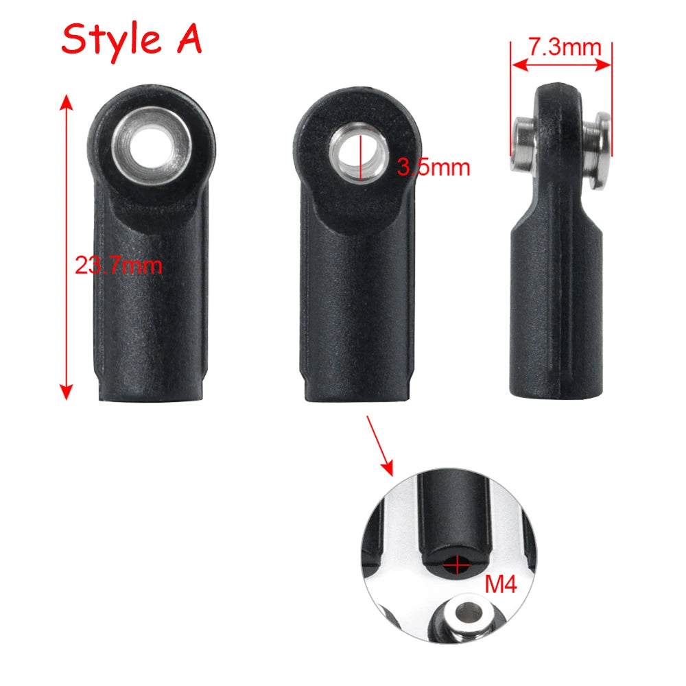 AXSPEED 10Pcs Plastic M4 Rod Ends Link Balls Head Linkage Jo