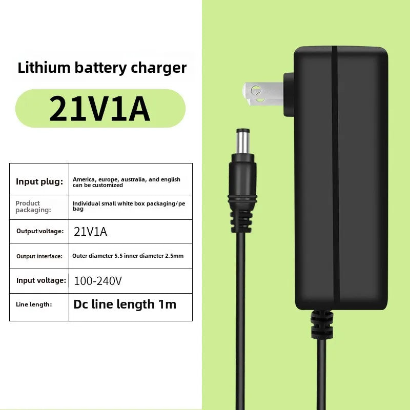 21V 12.6V 16.8V 25V 24V Lithium Battery Charger 1A 2A for 18