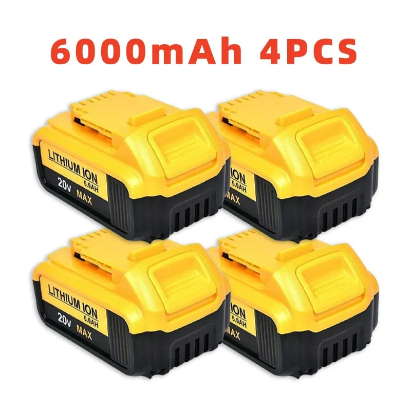 For DeWALT 20V Replacement Battery 6.0Ah MAX FlexVolt for DCB200 DCB201 DCB206 DCB205 DCB209 Power Tool Battery + Charger
