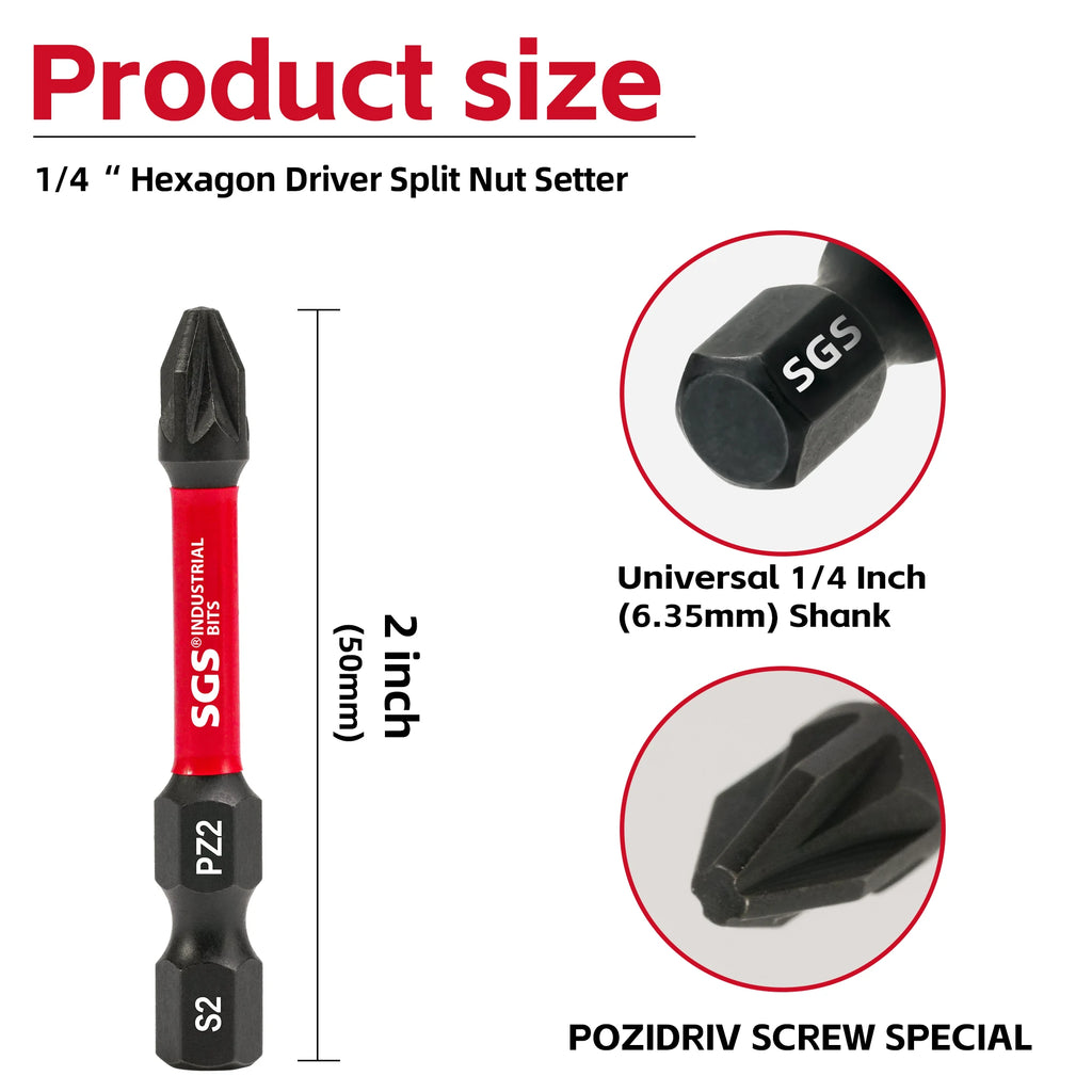 10/20 Pieces of Strong Magnetic Impact-Resistant Pz2 Screwdr