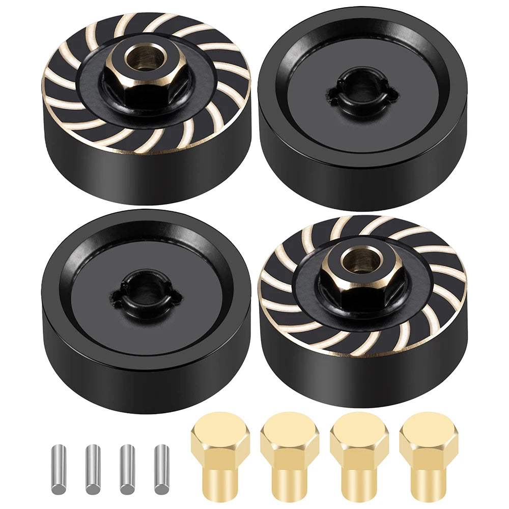 YEAHRUN 4Pcs TRX4M Wheel Hex Driver Adapters Brass Counterwe