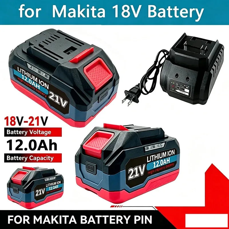For Makita 18V High Capacity 6.0Ah 12.0Ah Lithium Battery LE