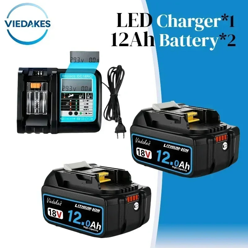 Original For Makita 18V Battery BL1860 12000mAh Compatible with DTD173 DHP487 DJV182 Professional Power Tools BMS Protection