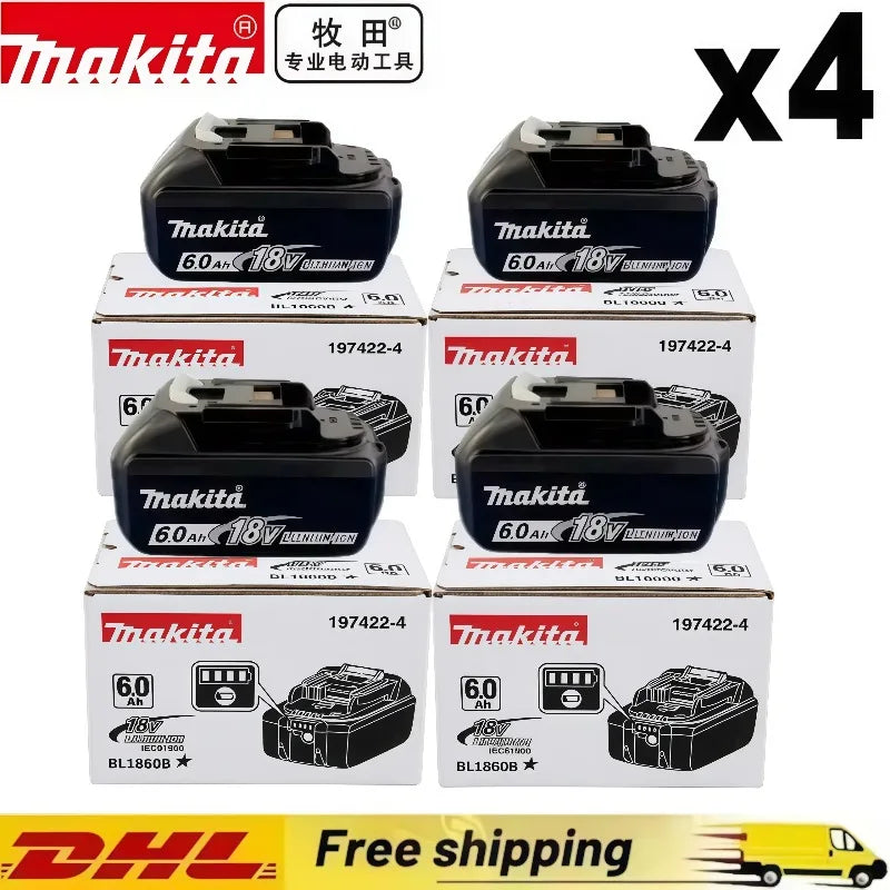 100% Original Makita Battery 6.0Ah Rechargeable Battery 18V Replacing Makita BL1830B L1840B L1850B L1860B Power Tool Battery