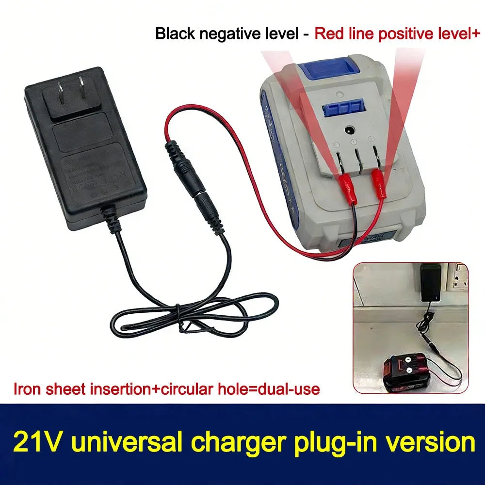 Durable 18/21V/24V Lithium Dual-head Charger Overload Protection Universal Battery Charger Plug-in Charger
