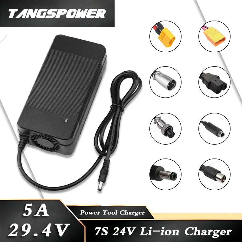 29.4V 5A Lithium Battery Charger 7S 24V 5A Li-ion Battery Pa