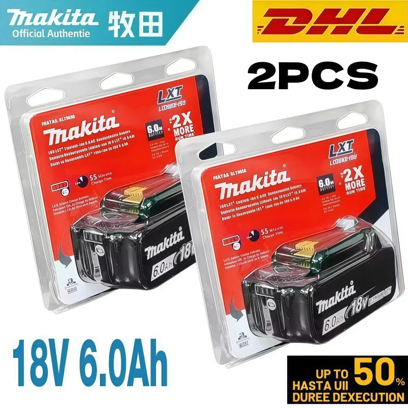 Genuine Makita 18V LXT 6.0Ah Li-ion Rechargeable Battery Replacement for BL1840 BL1850 BL1860 Power Tool Battery