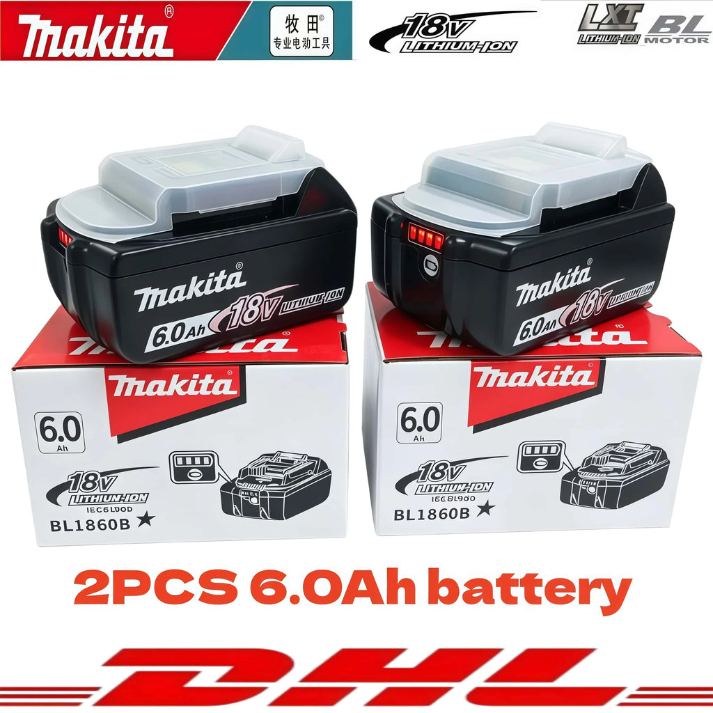 %Genuine 6AH Makita BL1860 6Ah Battery Power Tools Li-ion Replacement LXT BL1850 BL1840 for 18V Screwdriver with BMS 18V Battery