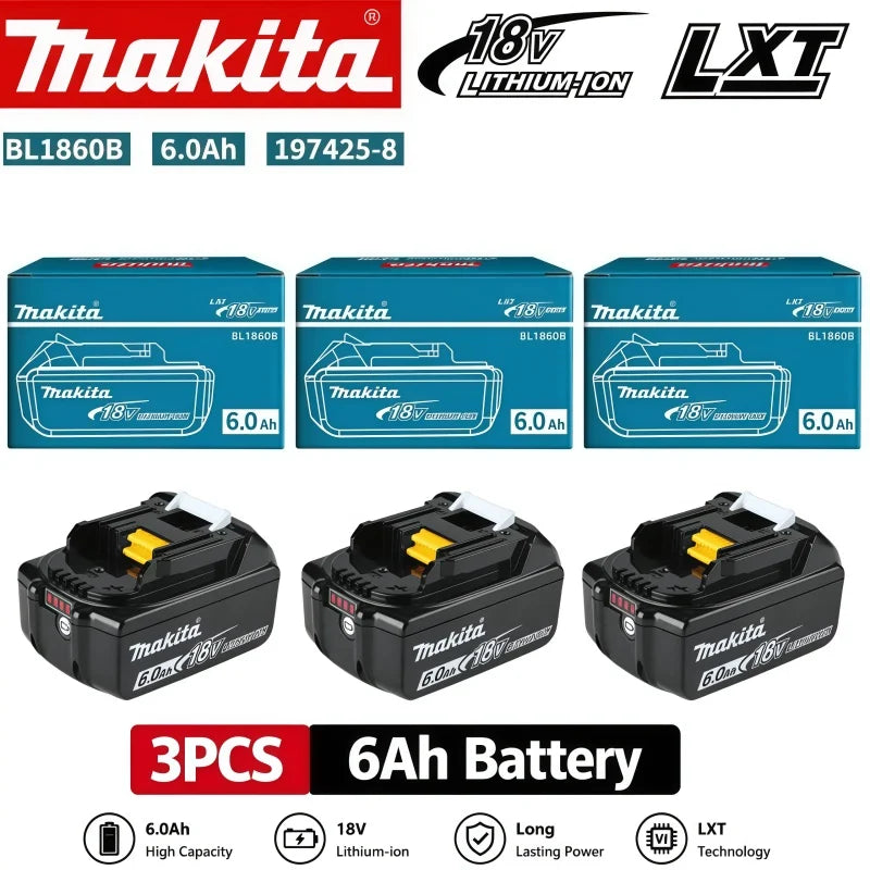 100% Original 6AH makita BL1860 18V Battery Power Tools Li-ion Replacement LXT BL1850 BL1840 for 18V Screwdriver with BMS 18V