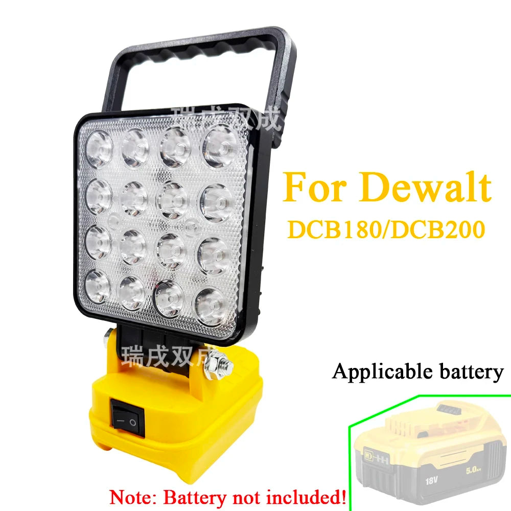 Power Tool Parts for Makita for Milwaukee for Dewalt 18V 20V Li-ion Battery 4 Inch 16 LED Work Lights Lamp Spotlight USB Charger