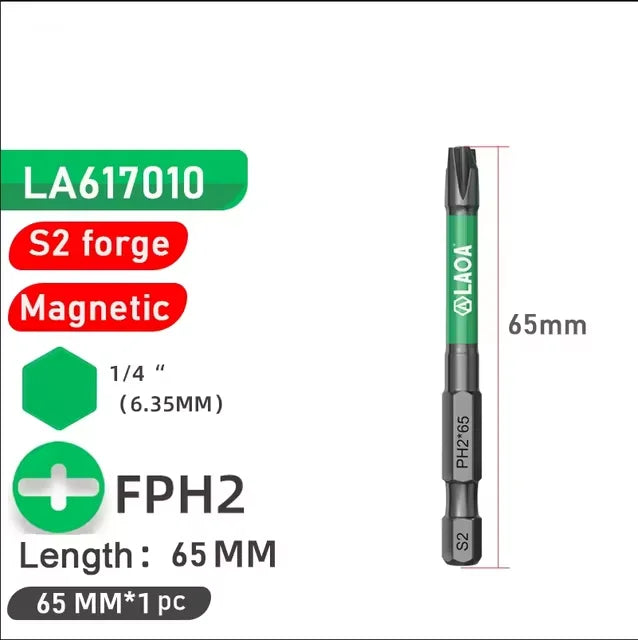 LAOA Strong Magnetic Phillips Screwdriver S2 Screwdriver Bit for Electricians PH2
