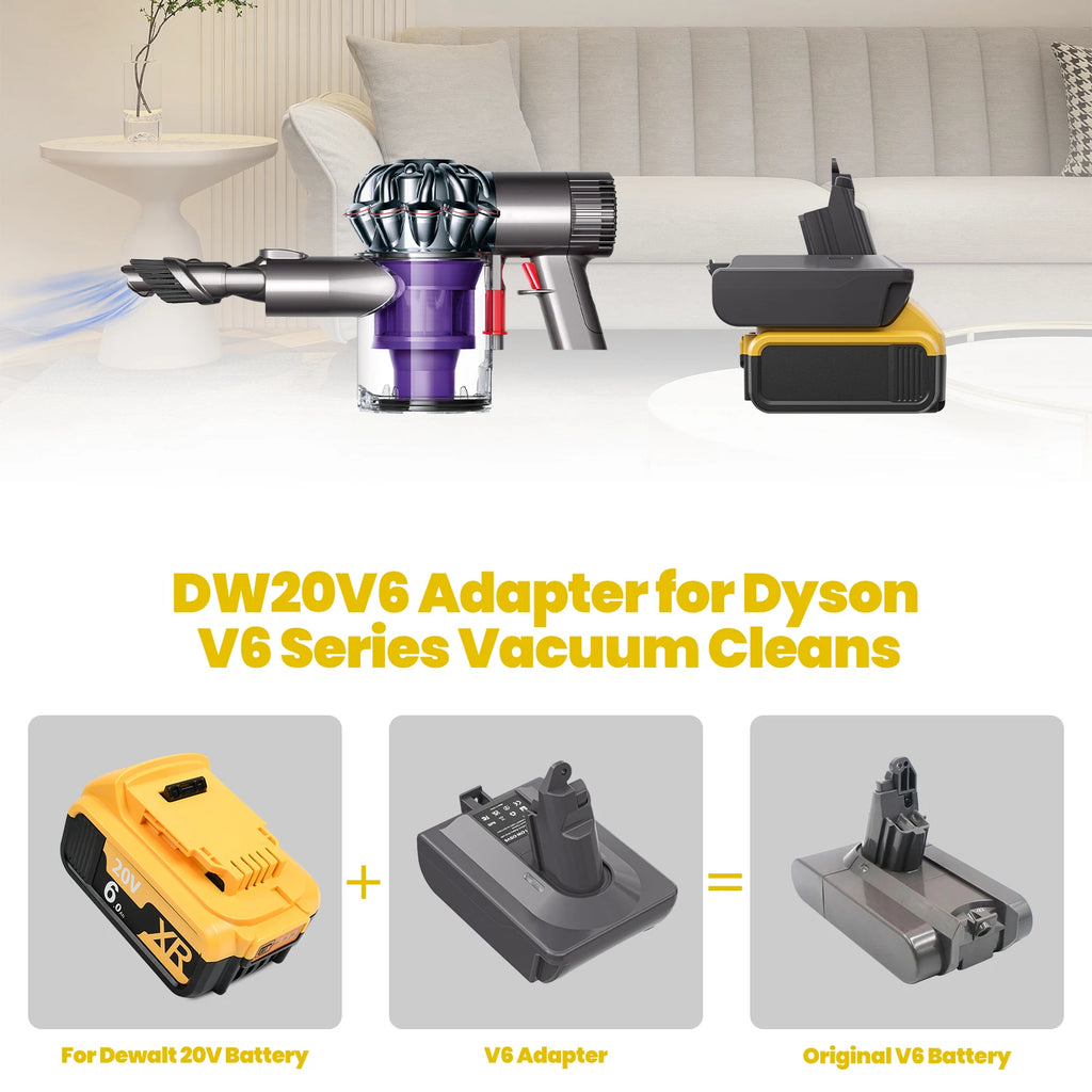 Turpow For Dewalt DCB200 Battery to Dyson V6/V7/V8 Battery A