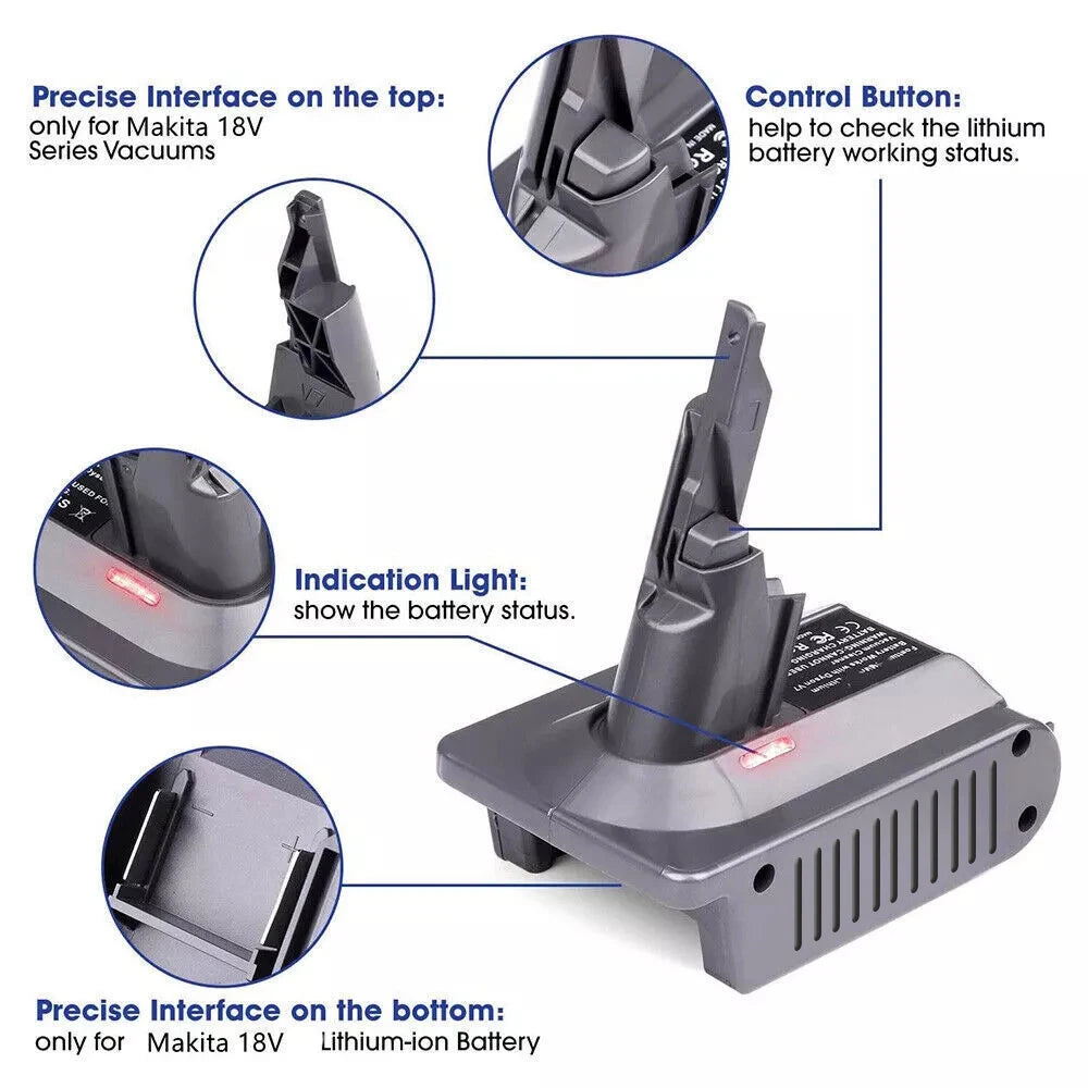 Turpow Battery Adapter For Makita BL1830 18V Battery to Dyso