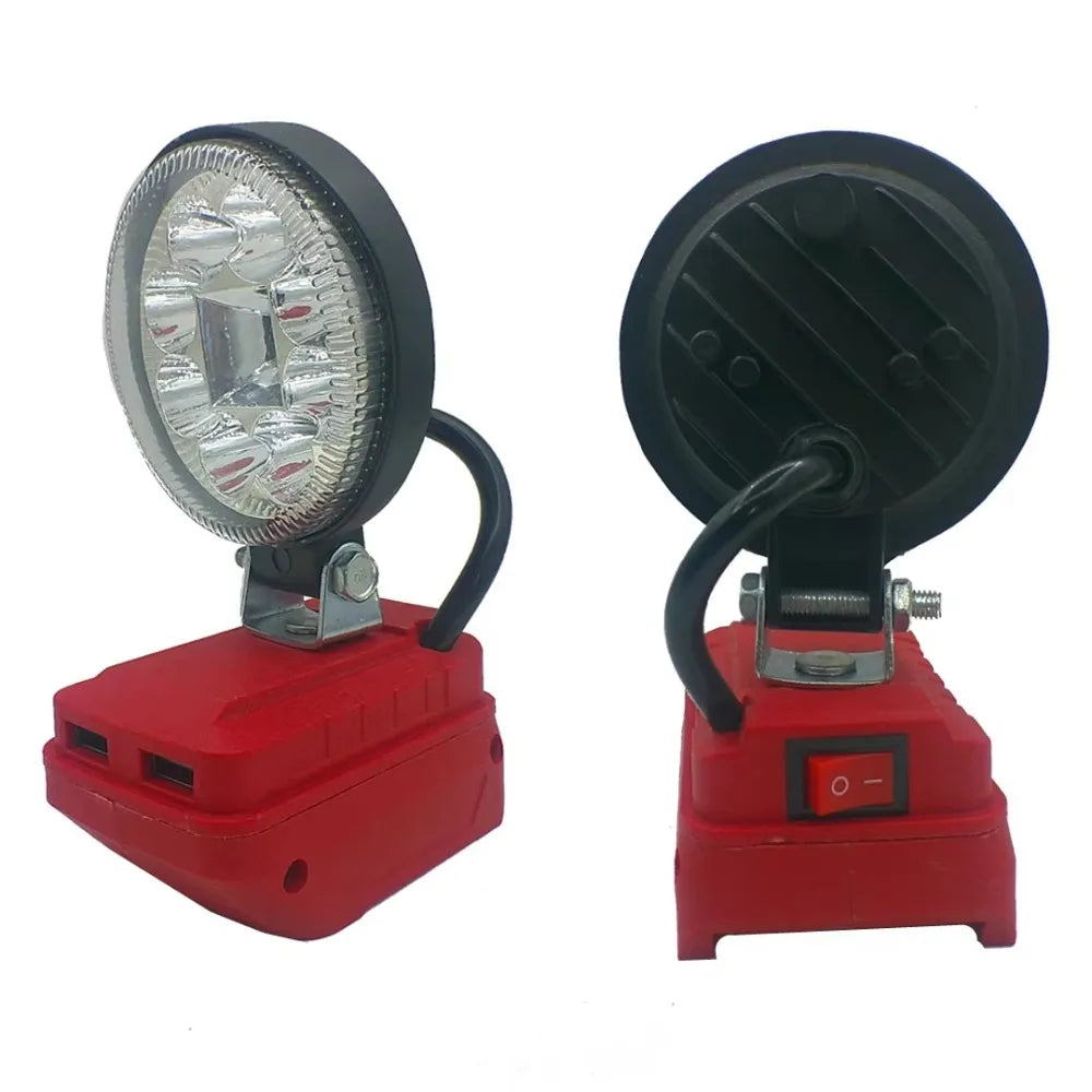 Power Tool Parts LED Work Light Universal Adjustable Outdoor Searchlight High Brightness Durable for Einhell 18V Battery