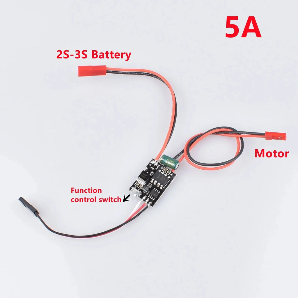 Two-way 5A ESC 2S-3S Brushed ESC Forward/Backward Speed Cont