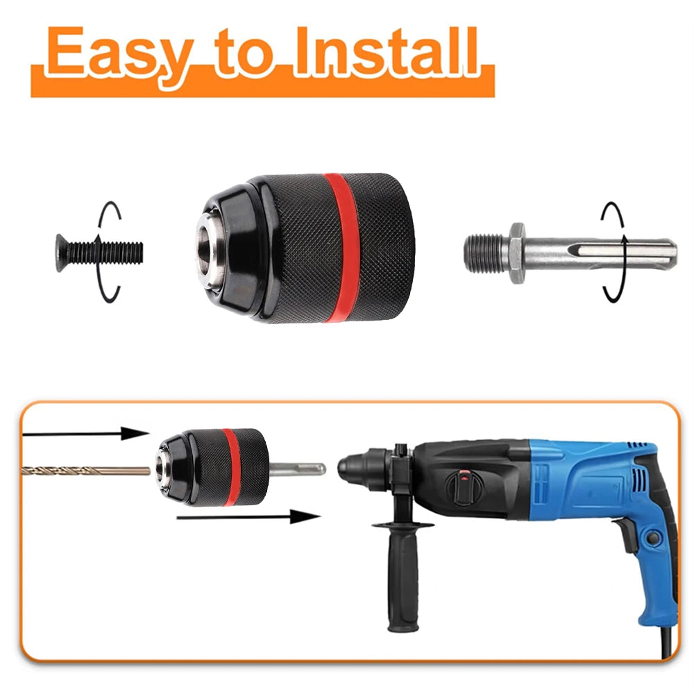 4pcs/set 0.8 10mm Ratchet Self-locking Drill Chuck 3/8-24UNF
