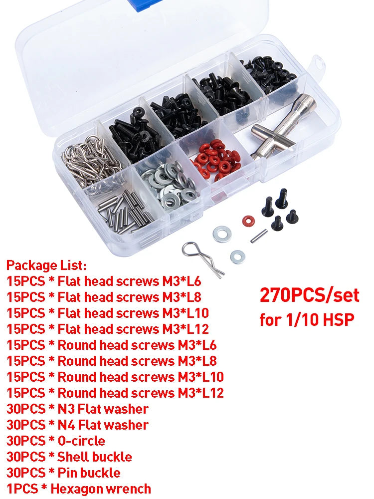 AXSPEED RC Car Repair Tools Screws Box Set for 1/8 1/10 1/18