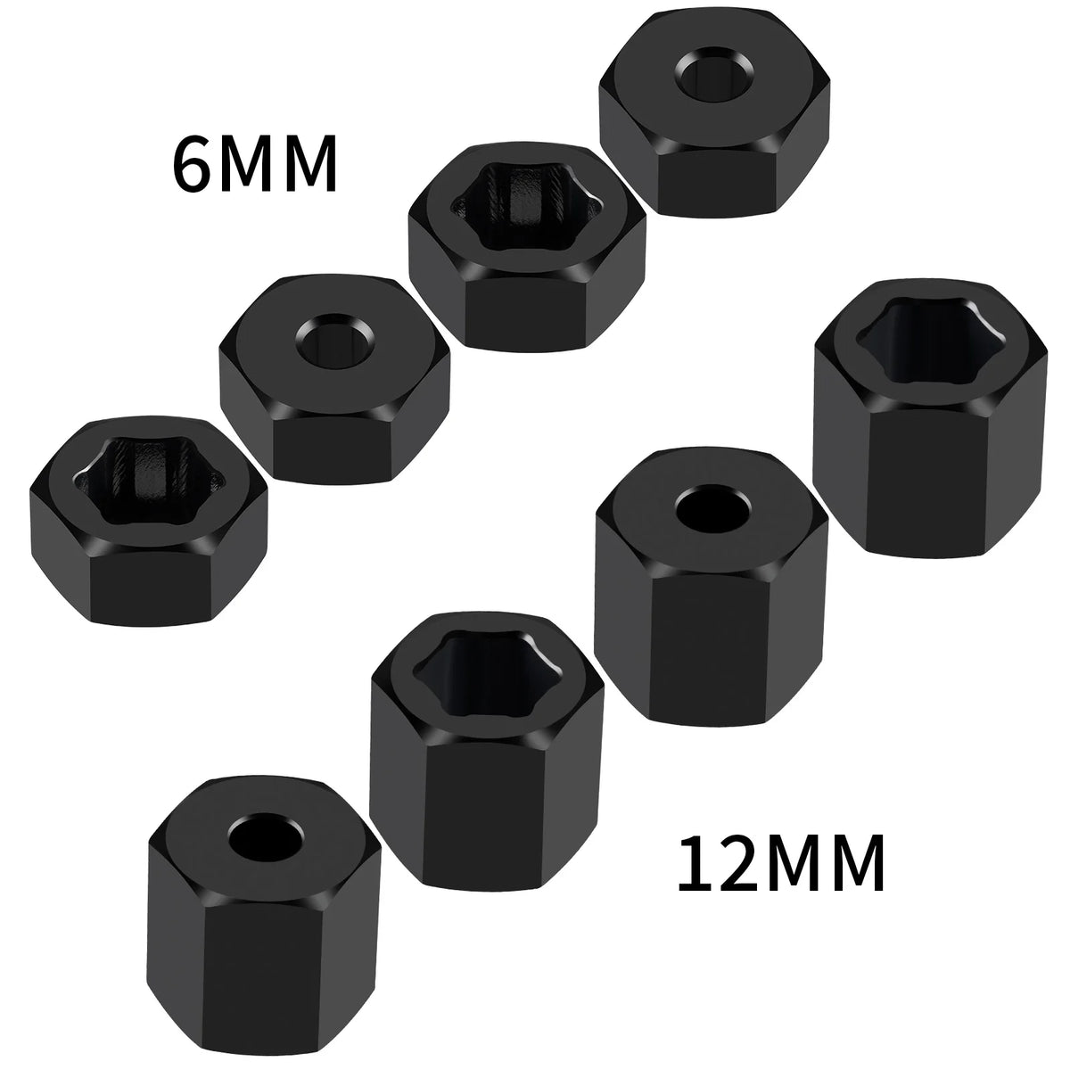 AXSPEED 4Pcs Aluminum 7mm to 12mm Wheel Hex Hub Adapters Con