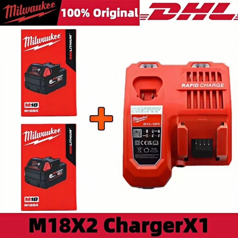 100% New Milwaukee M18 6.0Ah High Output Battery 18V Lithium-ion Rechargeable for Milwaukee M18 Cordless Power Tools 6Ah Battery