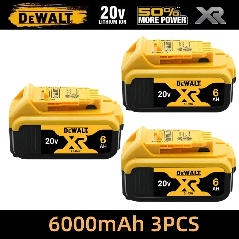 Original 100% Dewalt 20V XR Battery Power Tools DCD805 Dewalt 20V Battery DCB206 6000mAh DCB205 5Ah DCB184 DCB1104 Fast Charger
