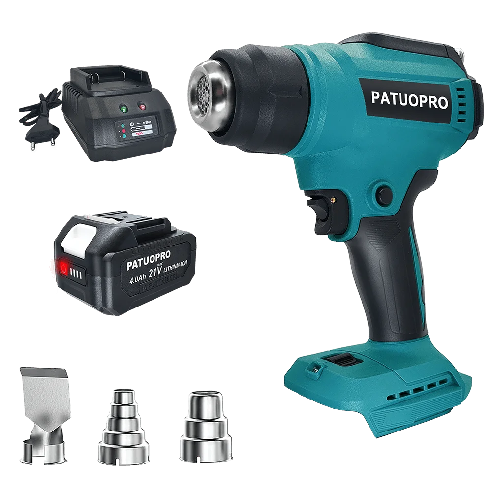 PATUOPRO Adjustable Temperatures Heat Gun 30-550 LED Display Cordless Electric Hot Air Gun Power Tools For Makita 18V Battery