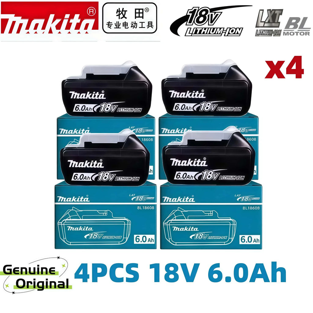 %Genuine 6AH Makita BL1860 6Ah Battery Power Tools Li-ion Replacement LXT BL1850 BL1840 for 18V Screwdriver with BMS 18V Battery