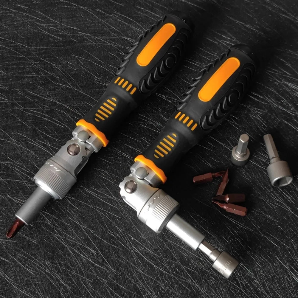 72-Tooth Ratchet two-way screwdriver Set bendable labor-savi
