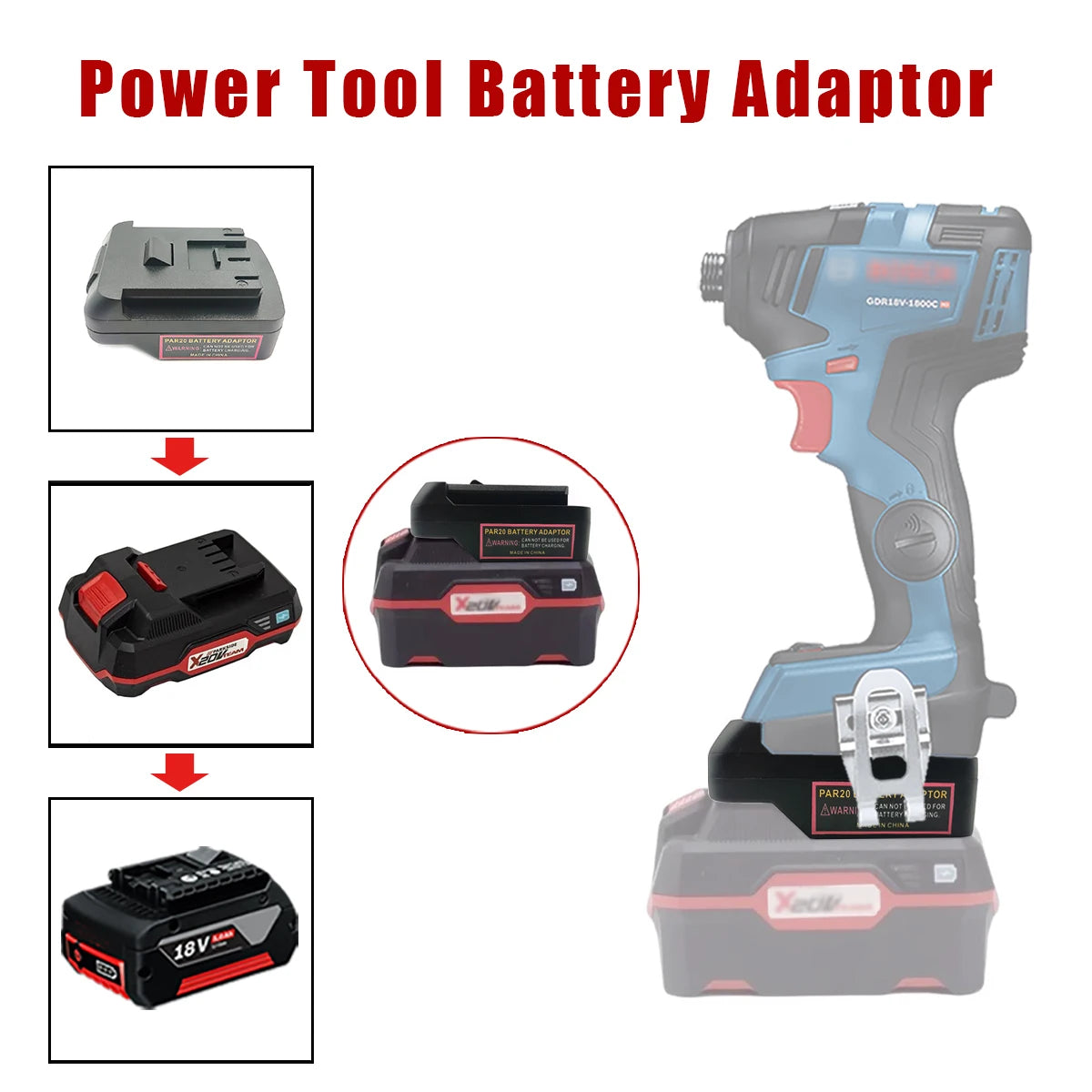 Battery Adapter Converter for Parkside 20V Lithium Batteries