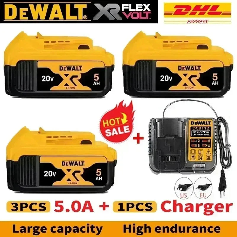 100% Authentic Dewalt 18V/20V 6.0Ah Battery Li-lon Power Tool Replacement Battery DCB200 DCB202 DCB205 DCB206 DCB209 Available