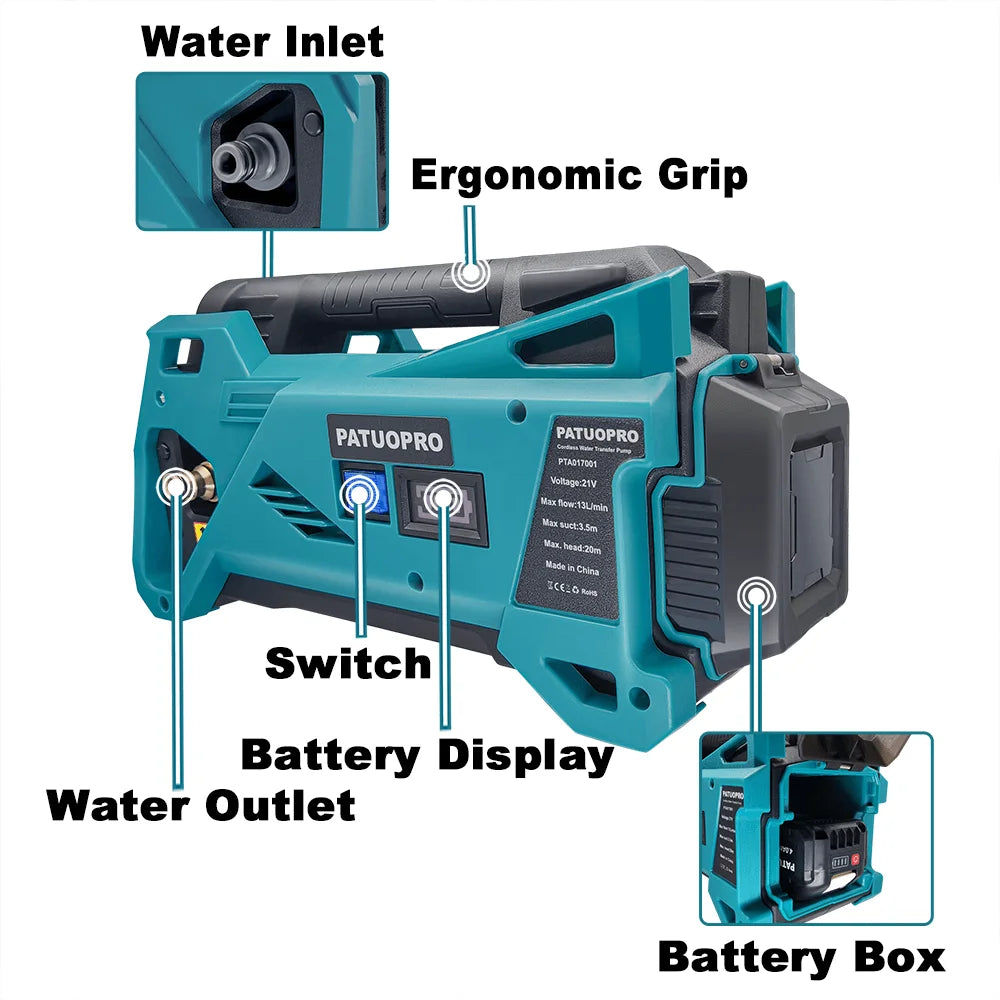 Cordless Electric Water Pump 10m Car Washing Watering Machin