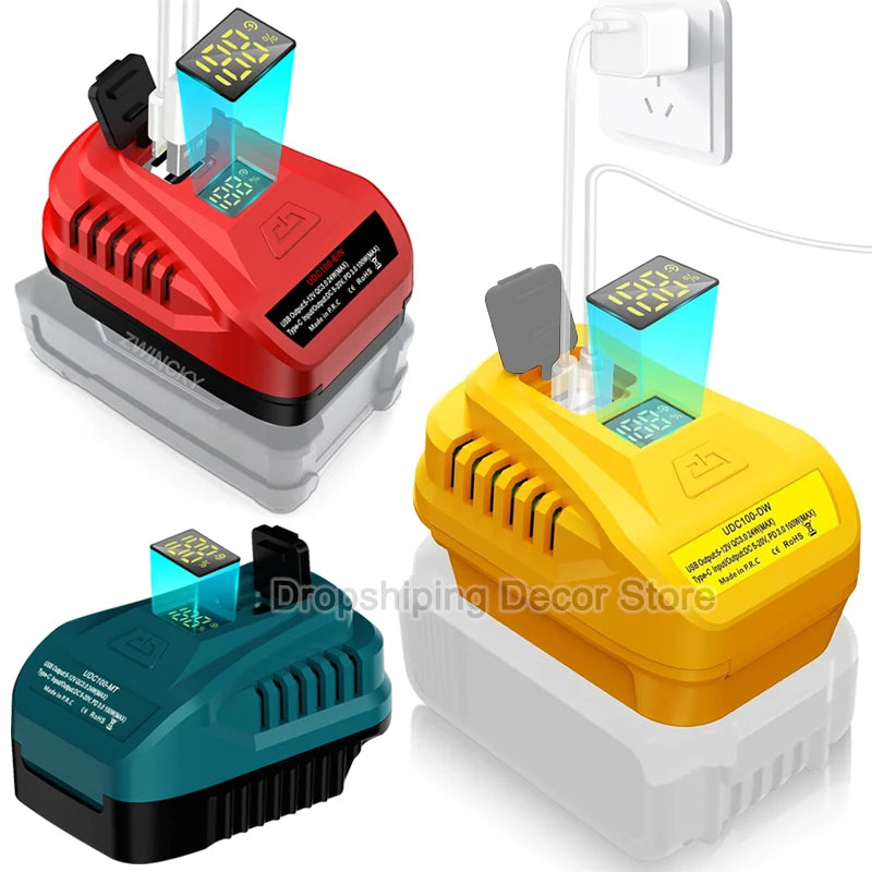 100W Two Way Charging Adapter For Makita/Dewal/Milwaukee/Bos