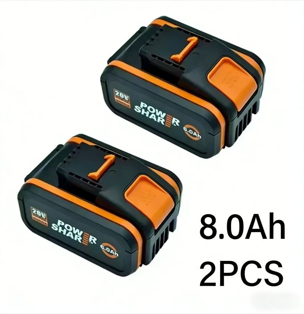 Worx 20V High-Capacity Battery 4.0/6.0/8.0Ah multi-tool shared power shock-resistant for long life