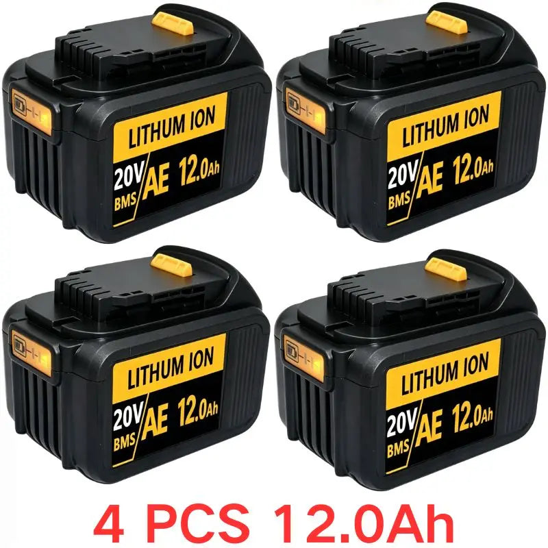 20V For DeWalt 12Ah/9Ah/8Ah/6Ah/3Ah Li-lon Battery Replacement DCB DCD DCF DCG series Power Tools+charger+electric drill