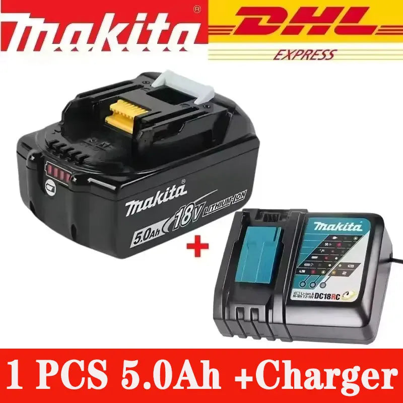 Original Makita 18V Battery Rechargeable Power Tool Makita 18V Battery Replaceable 5Ah/6Ah Battery Lithium-ion 1850 BL1860B 6A