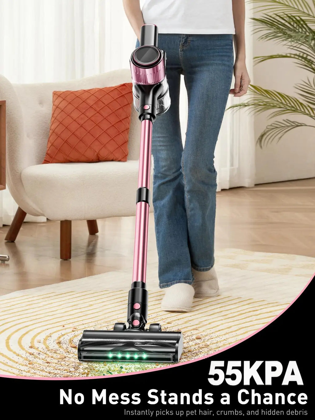 Cordless Vacuum Cleaner 55Kpa/500W/45min 10 in 1 Powerful St