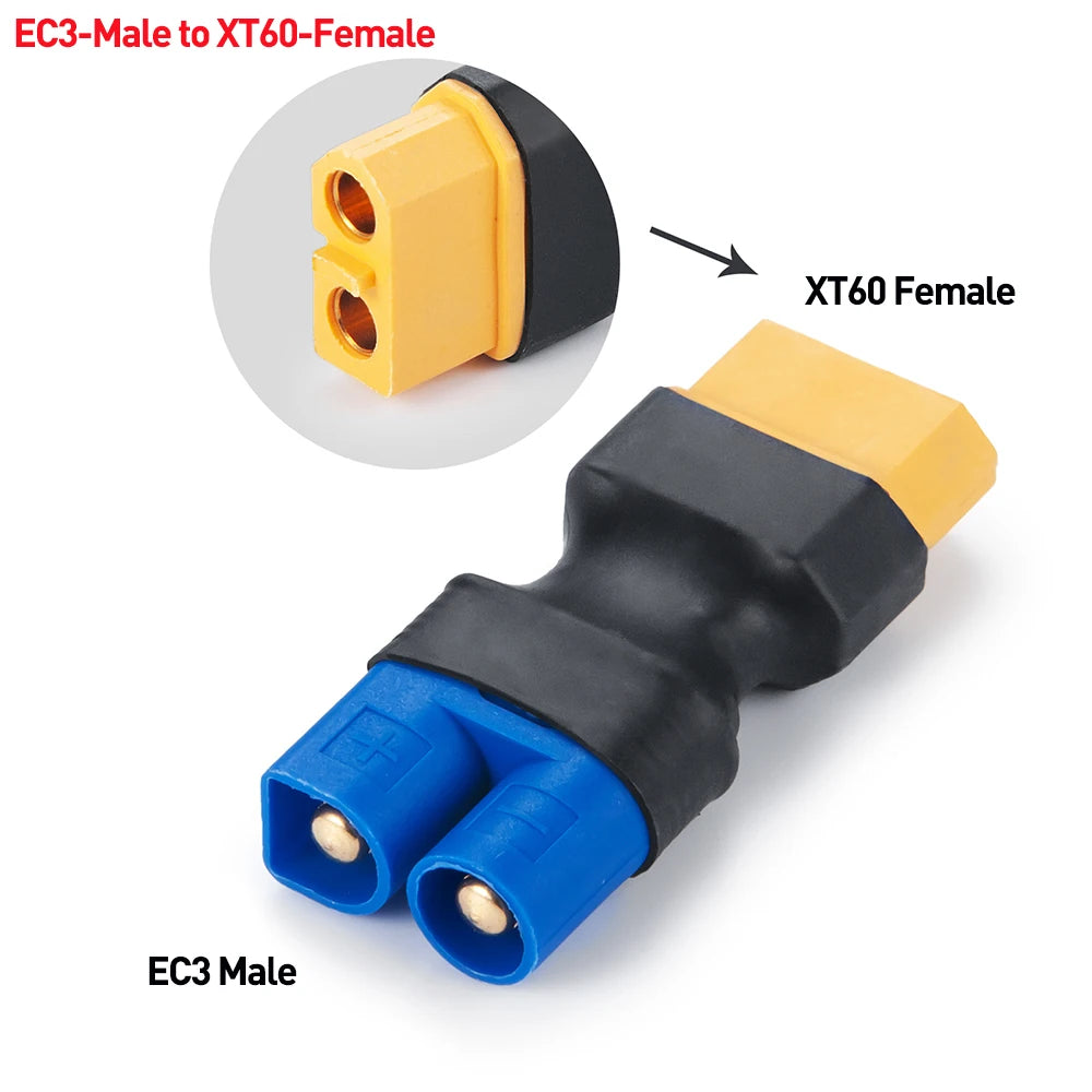 YEAHRUN Adapter EC3 EC5 T TRX to XT60 T Deans Female Male Connectors Banana Plug RC Lipo Battery Control Parts DIY