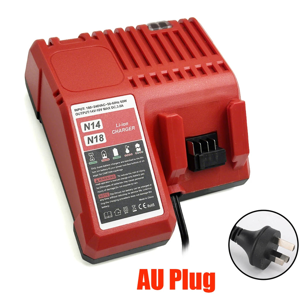 Rapid Replacement Charger for Milwaukee 14V/18V Li-Ion Battery Compatible with 18V Power Tools