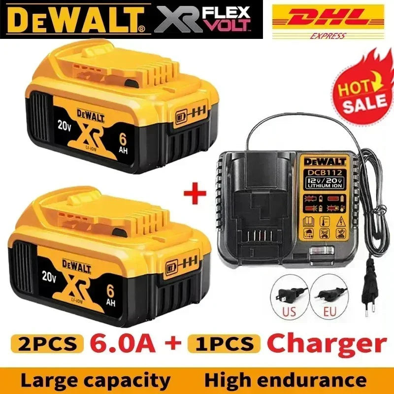 DeWALT 100% Original Battery 20V/60V 6Ah 9Ah MAX FlexVolt for DCB606 DCB205 DCB206 DCB209 DCB182 Power Tool with Battery